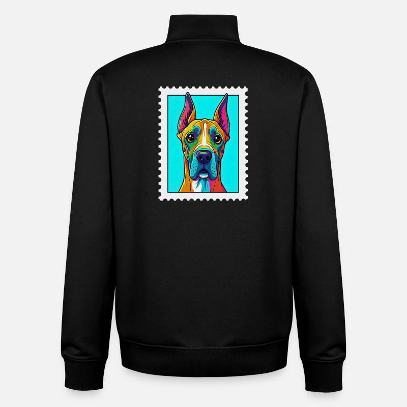 Farbenfroher Hund in Pop-Art Stil - Unisex Organic Zip Sweatshirt von Stanley/Stella - Schwarz