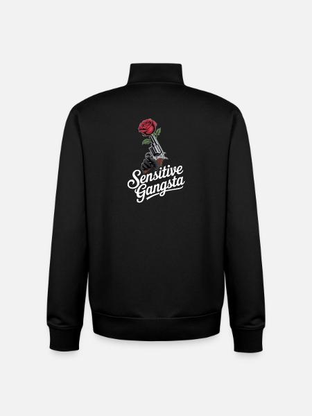 Sensitive Gangsta - Unisex Organic Zip Sweatshirt by Stanley/Stella - black