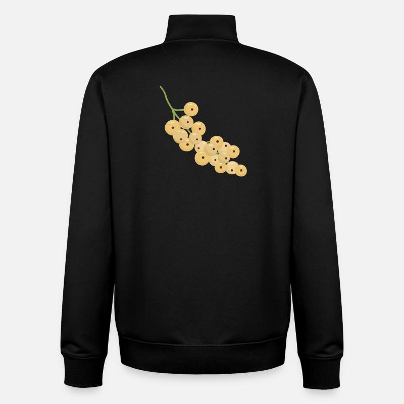 Illustration de grappe de groseille blanche - Sweat zippé unisexe en coton bio Stanley/Stella - noir