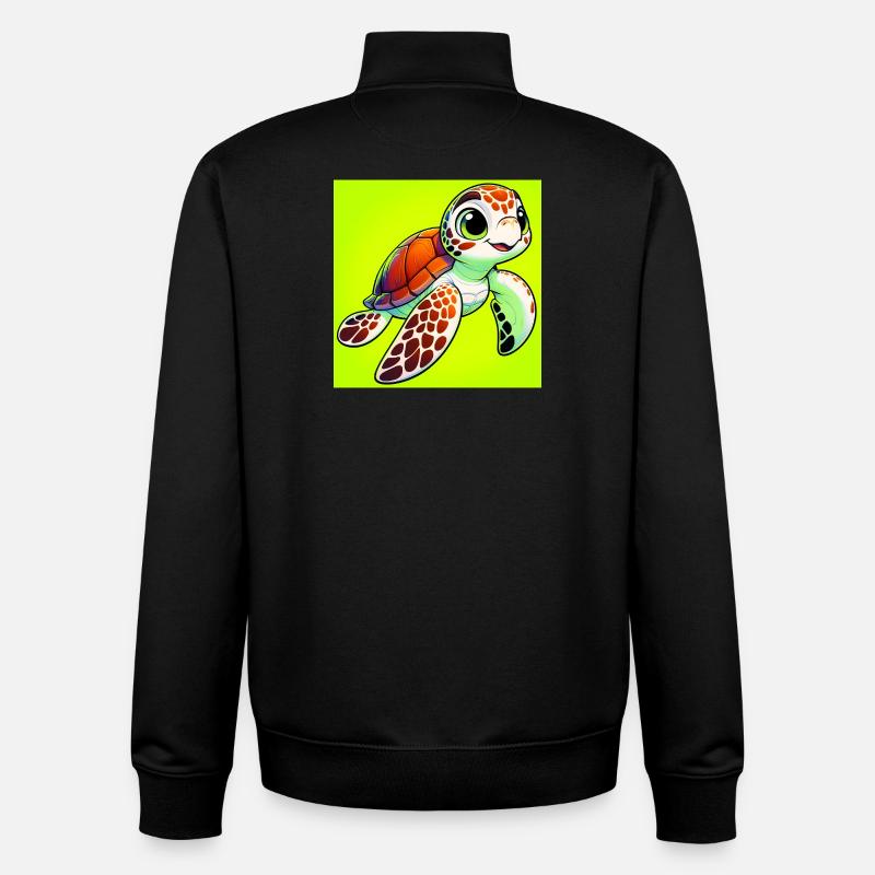 turtle - Unisex Organic Zip Sweatshirt by Stanley/Stella - black