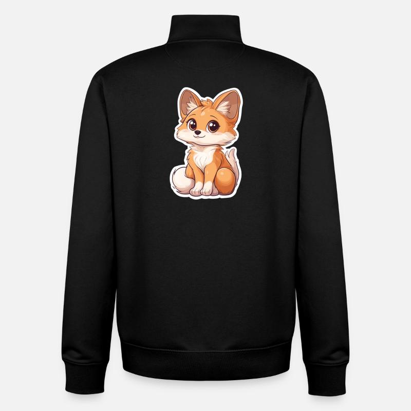 Renard - Sweat zippé unisexe en coton bio Stanley/Stella - noir
