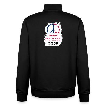 Philosophie de la paix américaine 2025 - Sweat zippé unisexe en coton bio Stanley/Stella - noir - Dos - AI Model Male 185 light (185cm)