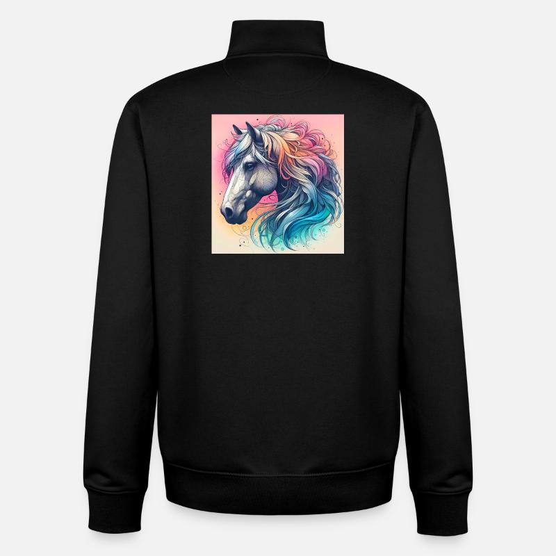 Pferd - Unisex Organic Zip Sweatshirt von Stanley/Stella - Schwarz