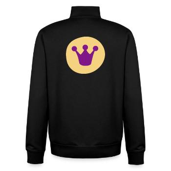 Couronne Princesse Roi Pépinière Symbole Royal - Sweat zippé unisexe en coton bio Stanley/Stella - noir - Dos - AI Model Male 185 light (185cm)