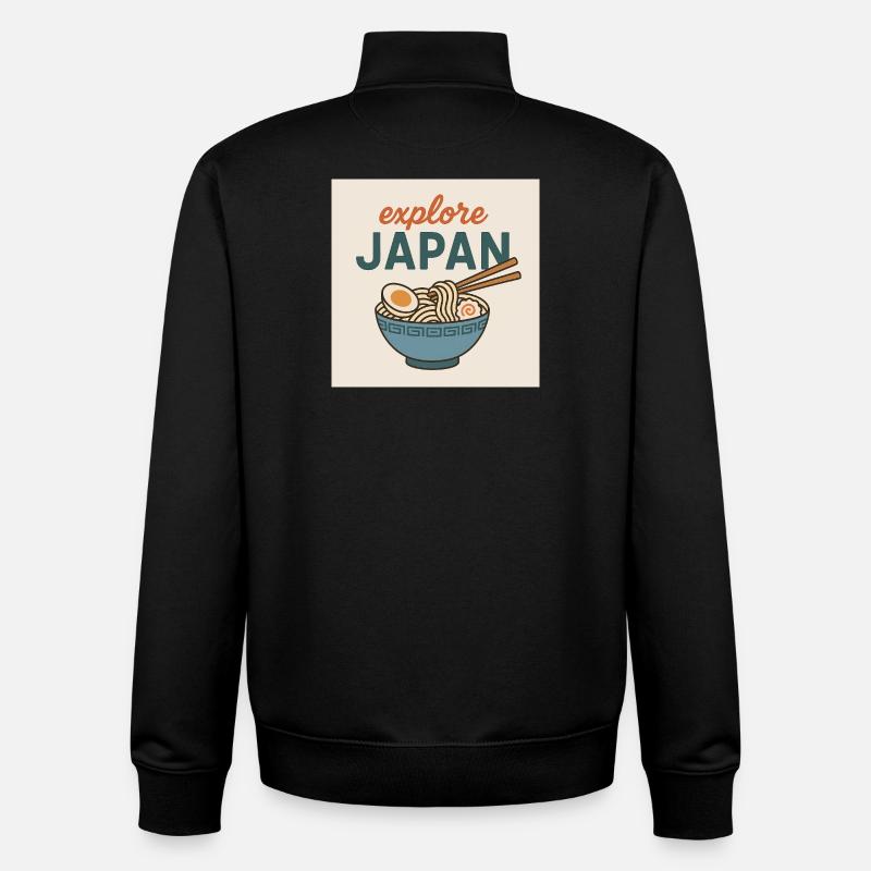 explore Japan Ramen - Unisex Organic Zip Sweatshirt by Stanley/Stella - black