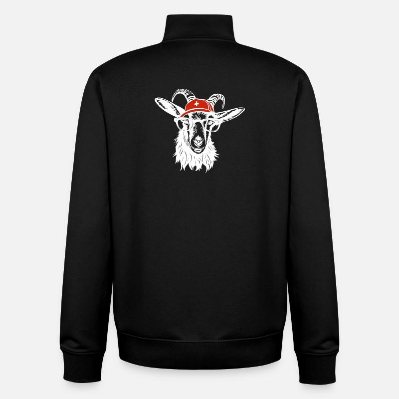 Billy bouc blanc - Sweat zippé unisexe en coton bio Stanley/Stella - noir