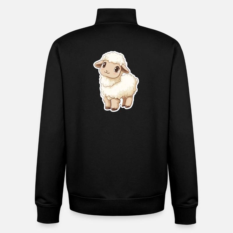 Mouton - Sweat zippé unisexe en coton bio Stanley/Stella - noir