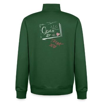 Thank You - Unisex Organic Zip Sweatshirt von Stanley/Stella - Flaschengrün - Hinten - AI Model Male 185 dark (185cm)