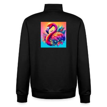 Flamingo - Unisex Organic Zip Sweatshirt von Stanley/Stella - Schwarz - Hinten - AI Model Male 185 light (185cm)