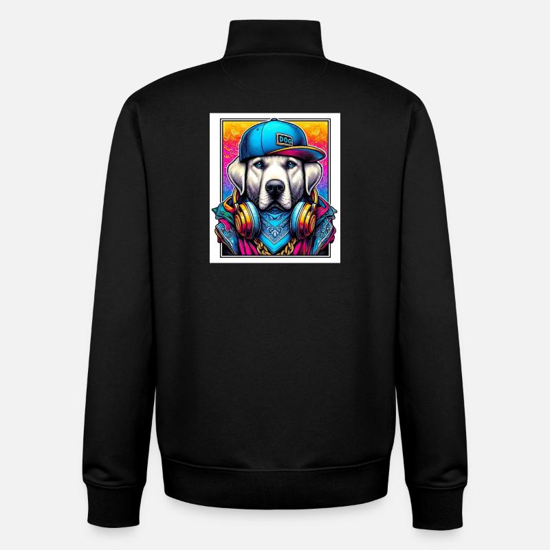 chien - Sweat zippé unisexe en coton bio Stanley/Stella - noir