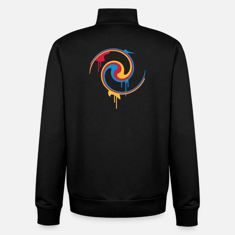 Bunte Farbspirale mit Graffiti-Stil - Unisex Organic Zip Sweatshirt von Stanley/Stella - Schwarz