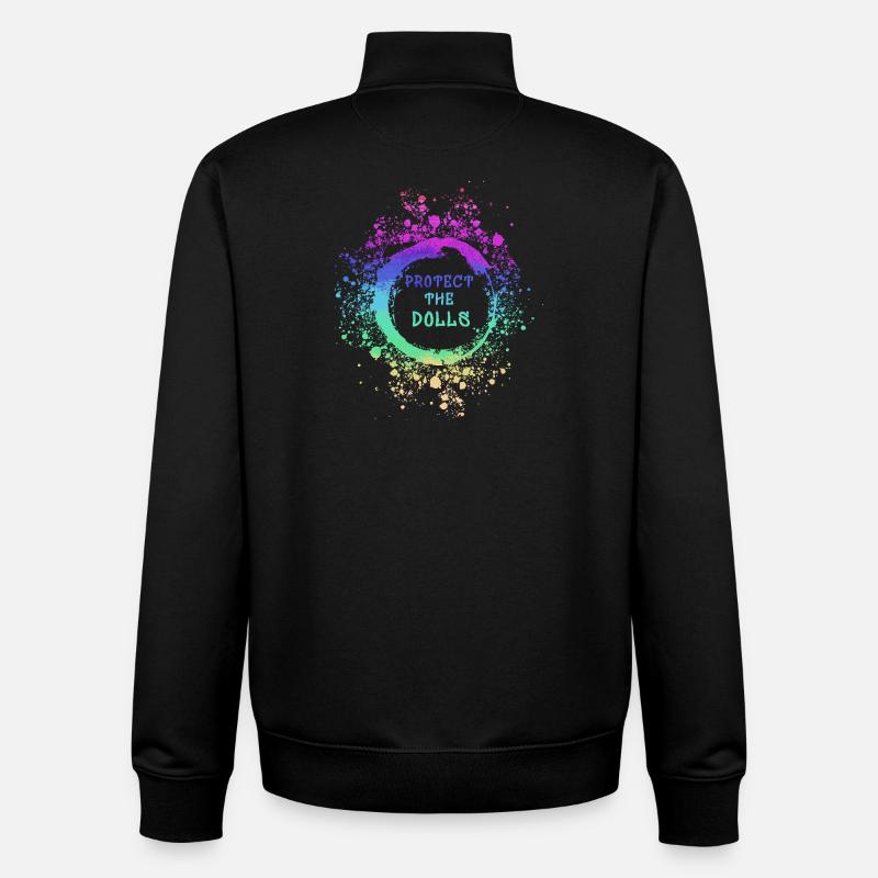 trans, pride, LGBT,regenbogen, protect the dolls - Unisex Organic Zip Sweatshirt by Stanley/Stella - black