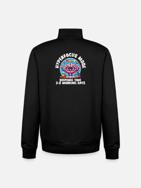 Hyperfocus Loading – Funny Neurodivergent T-Shirt - Unisex Organic Zip Sweatshirt by Stanley/Stella - black