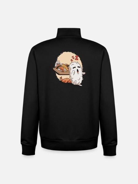 Sleeping sushi - Unisex Organic Zip Sweatshirt by Stanley/Stella - black