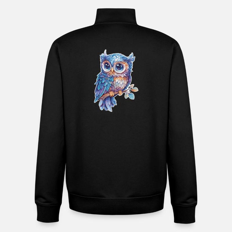 Eule - Unisex Organic Zip Sweatshirt von Stanley/Stella - Schwarz