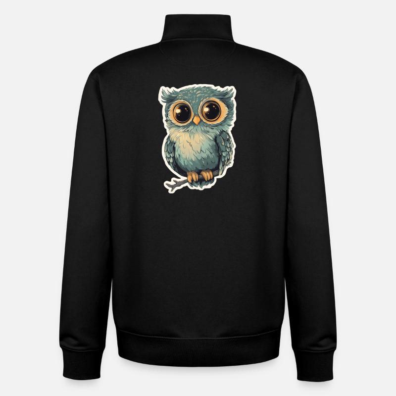 Eule - Unisex Organic Zip Sweatshirt von Stanley/Stella - Schwarz