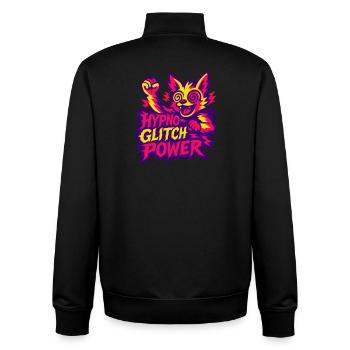 Hypno Glitch Power! - Unisex Organic Zip Sweatshirt by Stanley/Stella - black - Back - AI Model Male 185 light (185cm)
