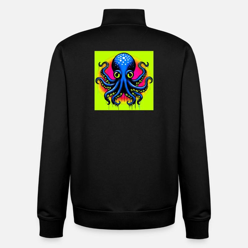 Octopus - Unisex Organic Zip Sweatshirt by Stanley/Stella - black