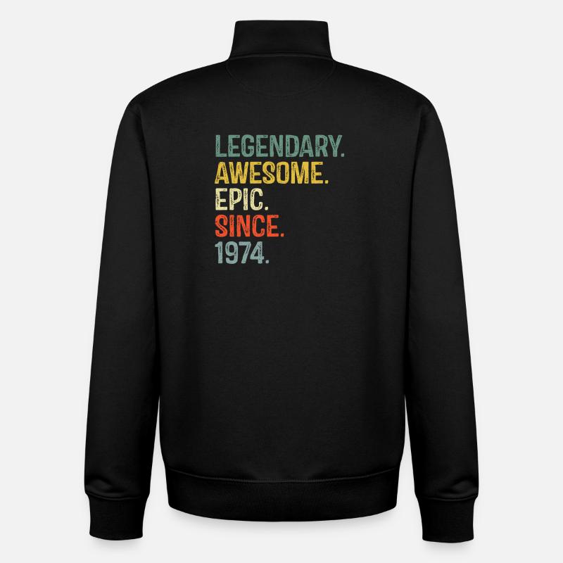 1974 Nostalgisches episches Typografie-Design - Unisex Organic Zip Sweatshirt von Stanley/Stella - Schwarz