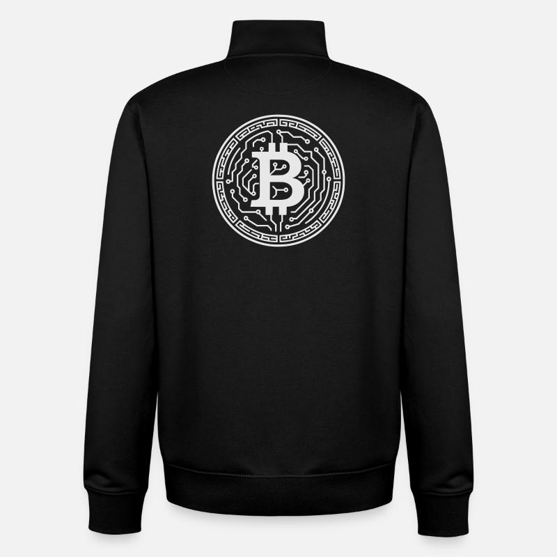 Bitcoin with circuits - Unisex Organic Zip Sweatshirt by Stanley/Stella - black
