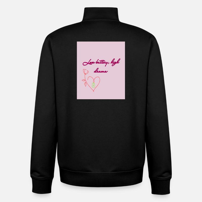 Batterie de citron High Drama Illustration - Sweat zippé unisexe en coton bio Stanley/Stella - noir
