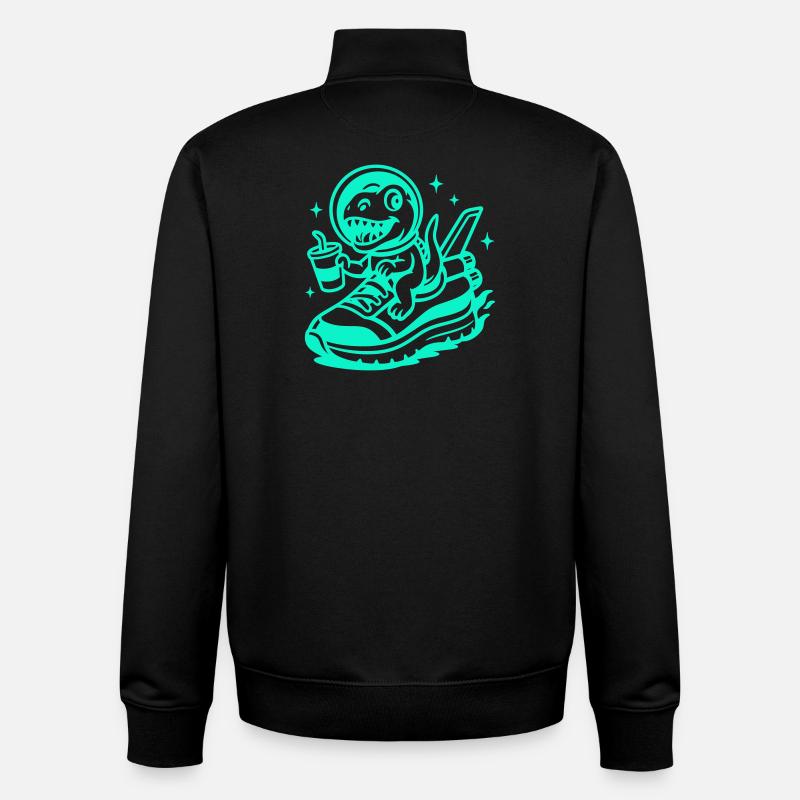 Space Fun Saurus Junior - Sweat zippé unisexe en coton bio Stanley/Stella - noir