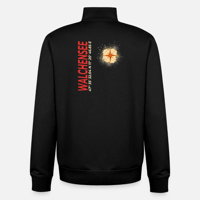 Walchensee - Unisex Organic Zip Sweatshirt von Stanley/Stella - Schwarz