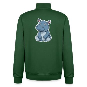 Hippopotamus - Unisex Organic Zip Sweatshirt by Stanley/Stella - bottle green - Back - AI Model Male 185 dark (185cm)