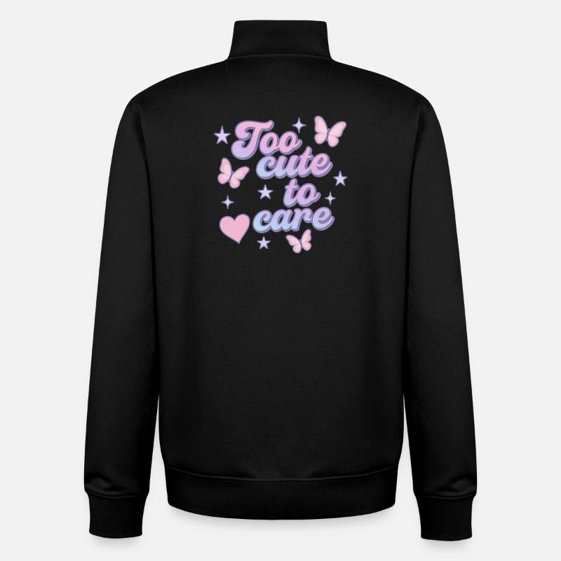 trop mignon pour s’en soucier - Sweat zippé unisexe en coton bio Stanley/Stella - noir