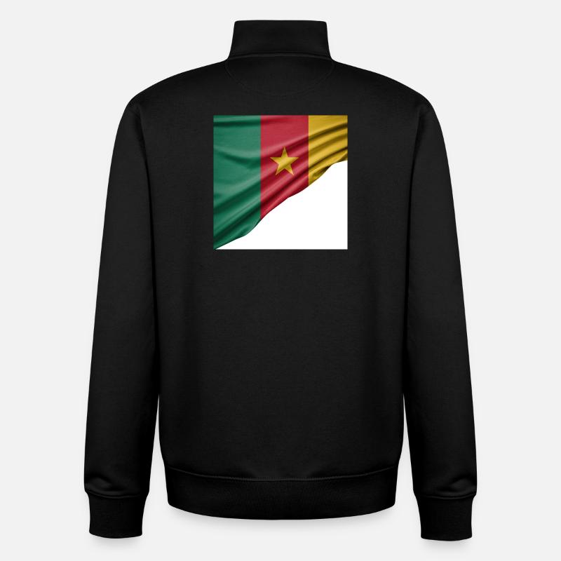 drapeaux du Cameroun - Sweat zippé unisexe en coton bio Stanley/Stella - noir