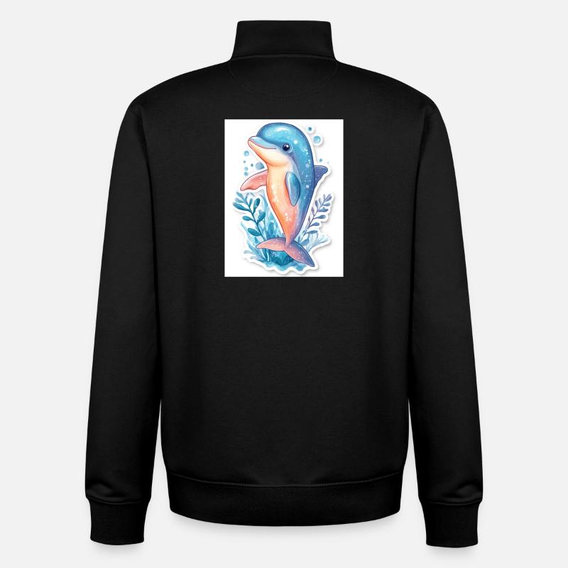 Delfin - Unisex Organic Zip Sweatshirt von Stanley/Stella - Schwarz