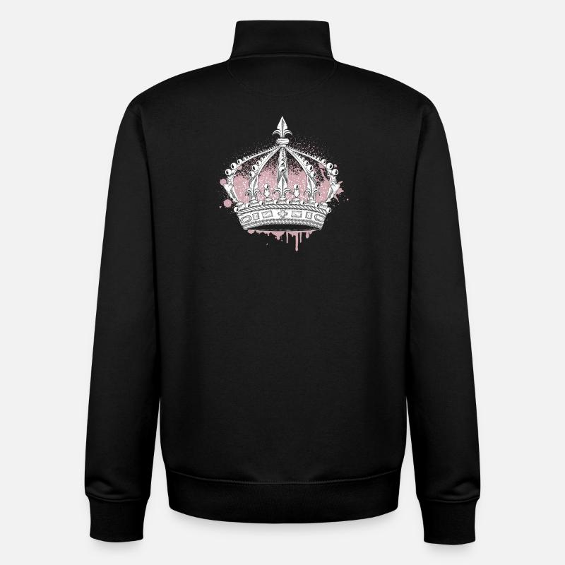 Kunstvolle Krone mit Graffiti Splash - Unisex Organic Zip Sweatshirt von Stanley/Stella - Schwarz