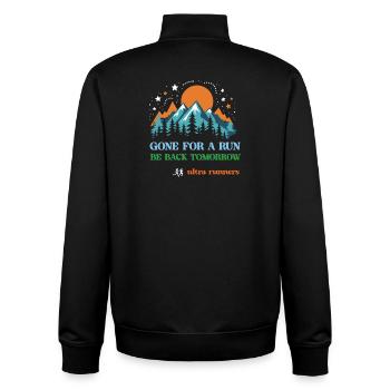 Zum Laufen gegangen – Bin morgen wieder da – Ultraläufer - Unisex Organic Zip Sweatshirt von Stanley/Stella - Schwarz - Hinten - AI Model Male 185 light (185cm)