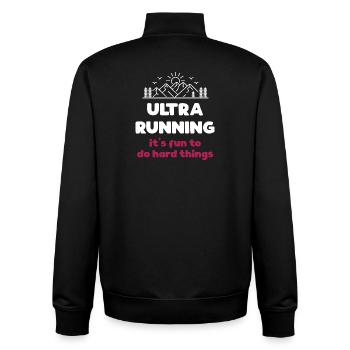 Ultra Running – Schwierige Dinge machen Spaß - Unisex Organic Zip Sweatshirt von Stanley/Stella - Schwarz - Hinten - AI Model Male 185 light (185cm)