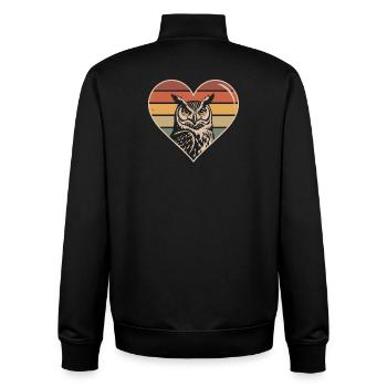Retro Eule Herz Design - Unisex Organic Zip Sweatshirt von Stanley/Stella - Schwarz - Hinten - AI Model Male 185 light (185cm)