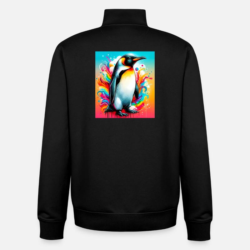 pingouin - Sweat zippé unisexe en coton bio Stanley/Stella - noir
