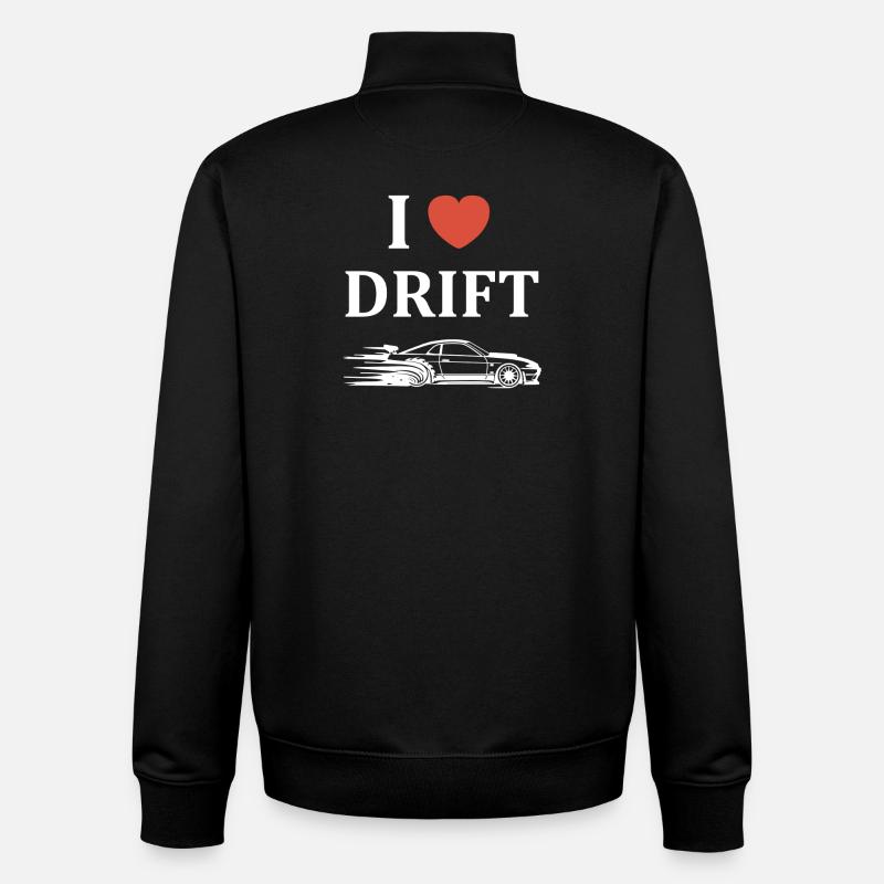 Drift Passion Car Design - Unisex Organic Zip Sweatshirt by Stanley/Stella - black