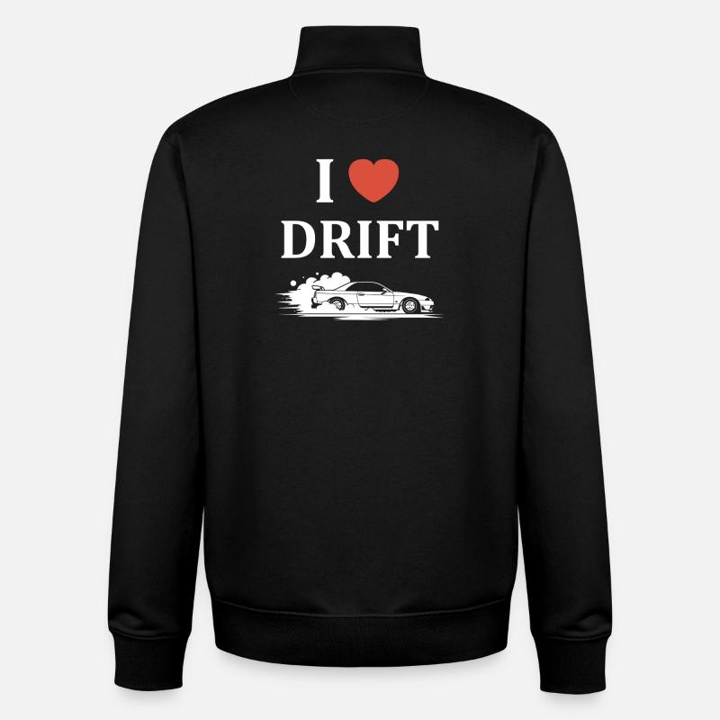 Design Voiture Drift Passionné - Sweat zippé unisexe en coton bio Stanley/Stella - noir