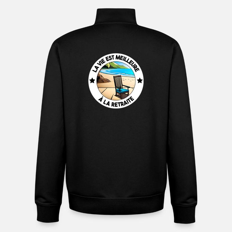 Cadeau Retraité Pot de Départ - Sweat zippé unisexe en coton bio Stanley/Stella - noir