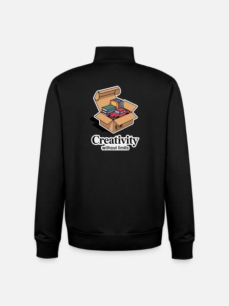 Bücher und Auto im Kartondesign - Unisex Organic Zip Sweatshirt von Stanley/Stella - Schwarz