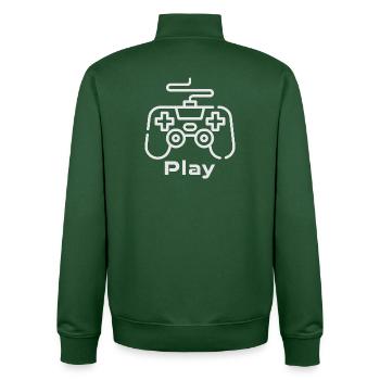 Retro Gaming Controller Illustration - Unisex Organic Zip Sweatshirt von Stanley/Stella - Flaschengrün - Hinten - AI Model Male 185 dark (185cm)