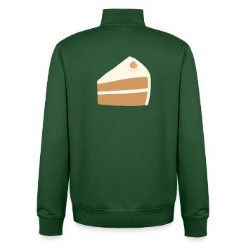 Conception de tranche de gâteau aux noix - Sweat zippé unisexe en coton bio Stanley/Stella - vert bouteille - Dos - AI Model Male 185 dark (185cm)
