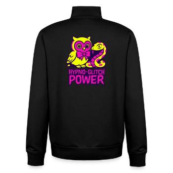 Hypno Glitch Owl and Snake - Unisex Organic Zip Sweatshirt by Stanley/Stella - black - Back - AI Model Male 185 light (185cm)