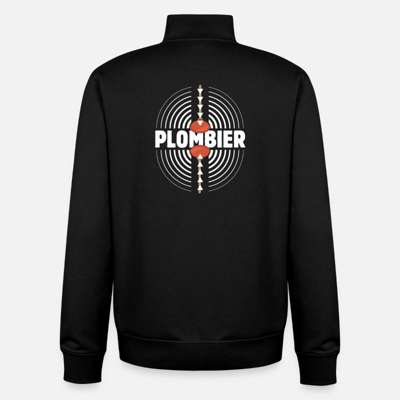 Retro Suction Cup Plumber - Unisex Organic Zip Sweatshirt by Stanley/Stella - black