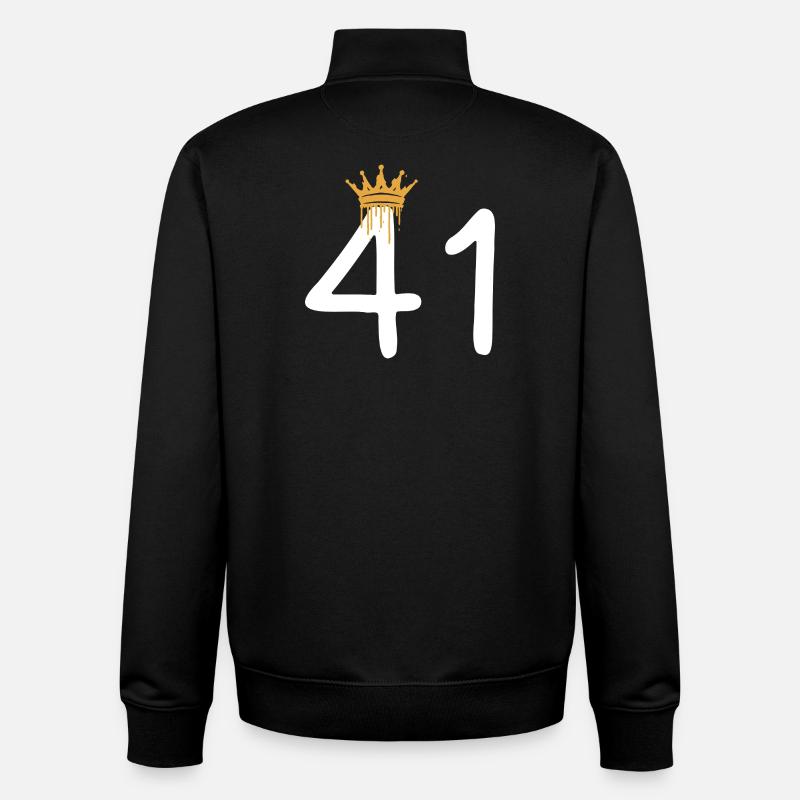 Graffiti royal numéro 41 - Sweat zippé unisexe en coton bio Stanley/Stella - noir