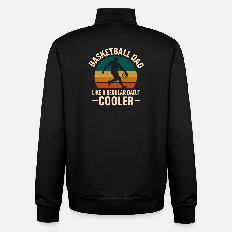 Basketball Dad Retro Style Tee - Sweat zippé unisexe en coton bio Stanley/Stella - noir