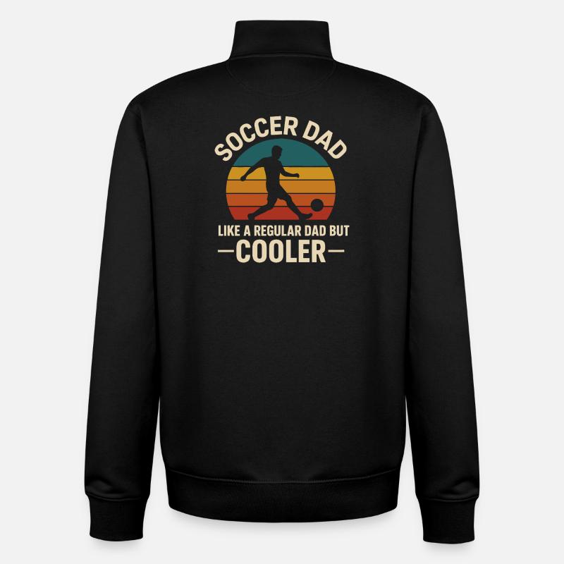 Soccer papa Rétro coucher de soleil Design - Sweat zippé unisexe en coton bio Stanley/Stella - noir