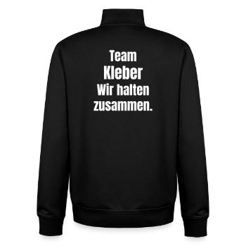 Team Kleber Wir Halten Zusammen auf der Baustelle. - Unisex Organic Zip Sweatshirt von Stanley/Stella - Schwarz - Hinten - AI Model Male 185 light (185cm)
