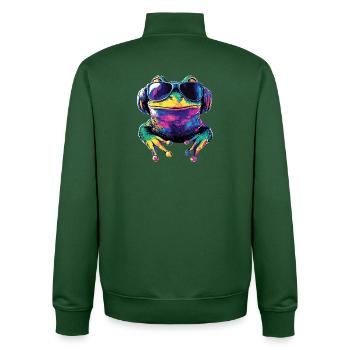 Grenouille Petit Crapaud Grenouille Grenouille Prince Grenouilles - Sweat zippé unisexe en coton bio Stanley/Stella - vert bouteille - Dos - AI Model Male 185 dark (185cm)