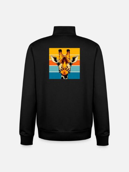 giraffe - Unisex Organic Zip Sweatshirt by Stanley/Stella - black